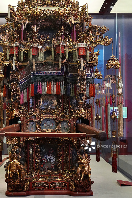 清末民初·朱金木雕宁波花轿｜浙江省博物馆之江馆藏品图片素材