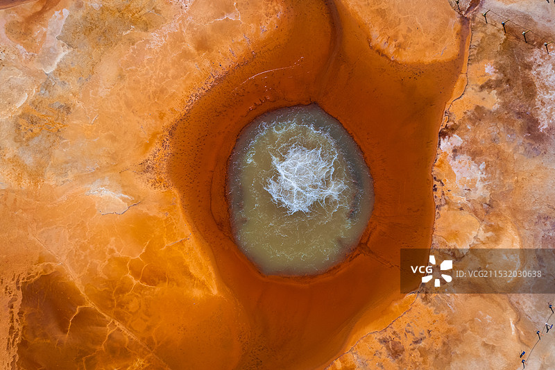 青海茫崖恶魔之眼艾肯泉盐湖风光航拍图片素材