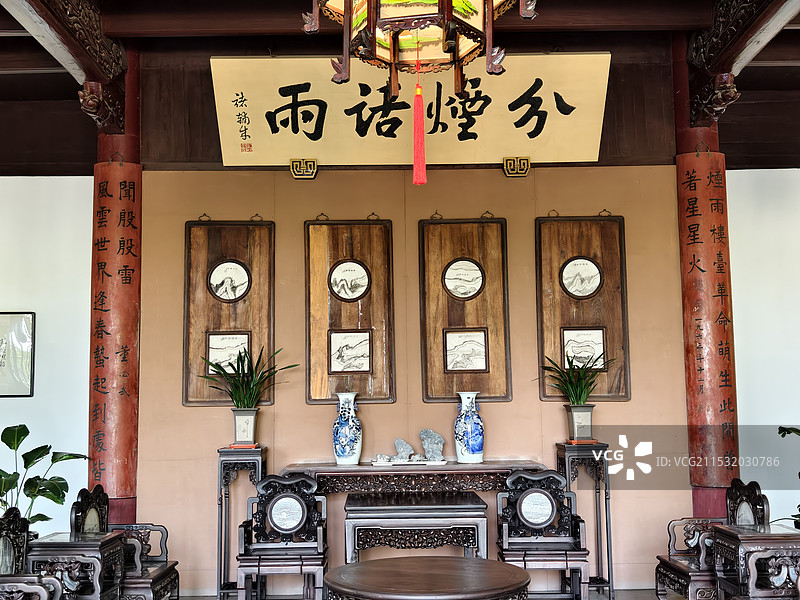 浙江嘉兴南湖旅游区烟雨楼图片素材