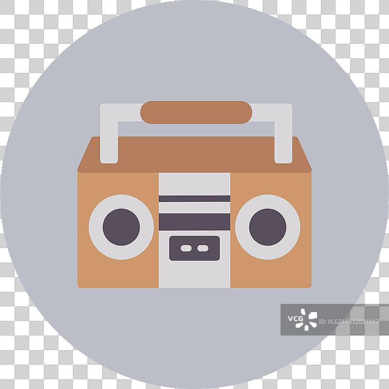 便携音响扁平圆形图标图片素材