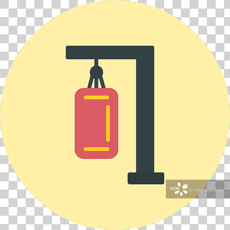 拳击袋平面圆形图标图片素材