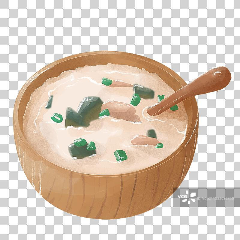 水彩画—皮蛋瘦肉粥图片素材