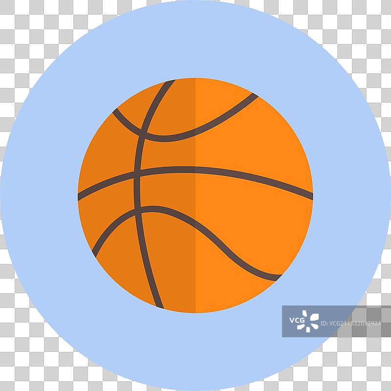 篮球扁平圆形图标图片素材