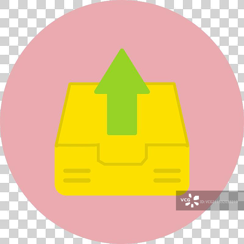 发件箱扁平圆形图标图片素材