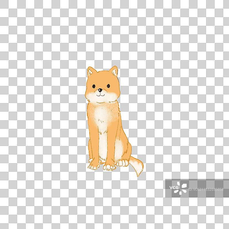 坐着的狗水彩手绘免扣素材插画图片素材