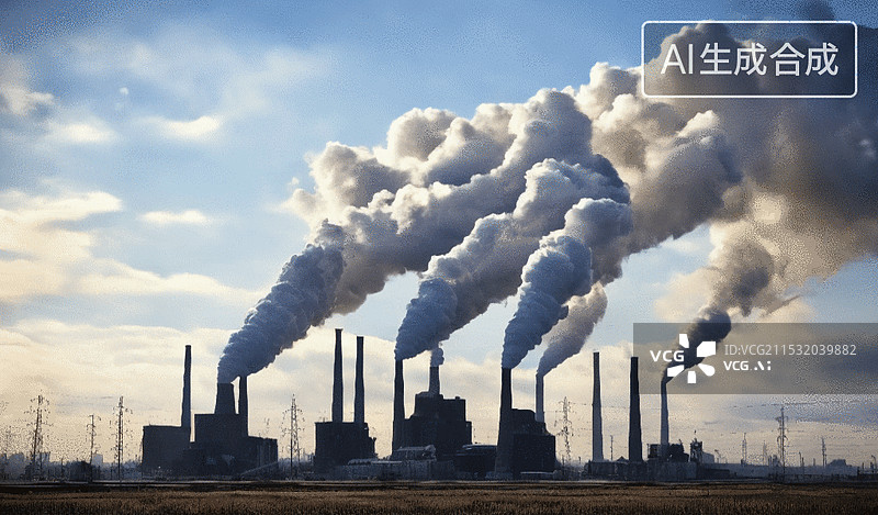 【AI数字艺术】工业污染图片素材