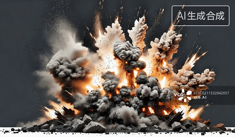 【AI数字艺术】爆炸现场图片素材
