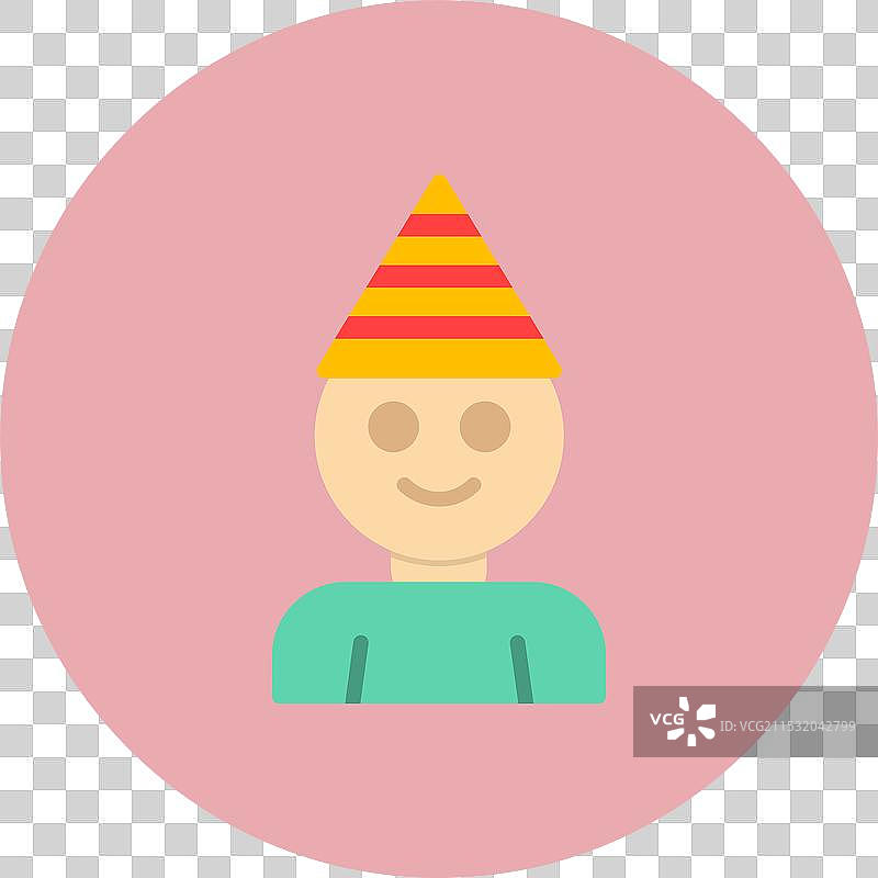 生日男孩扁平圆形图标图片素材