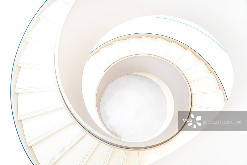 极简现代白色旋转楼梯背景图片素材