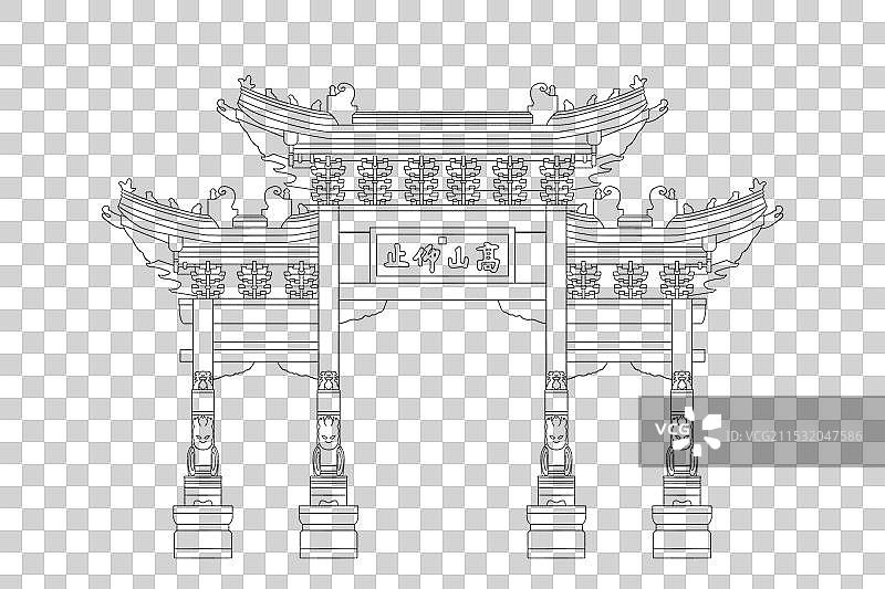 河南郑州崇阳书院线稿图片素材