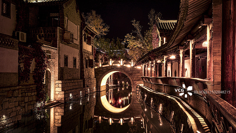 古北水镇夜景图片素材