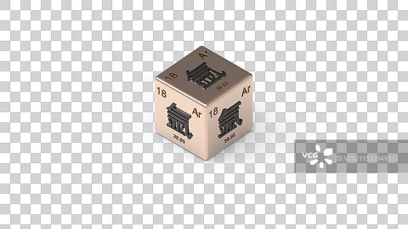 3D元素周期表18号氩元素Ar图图片素材