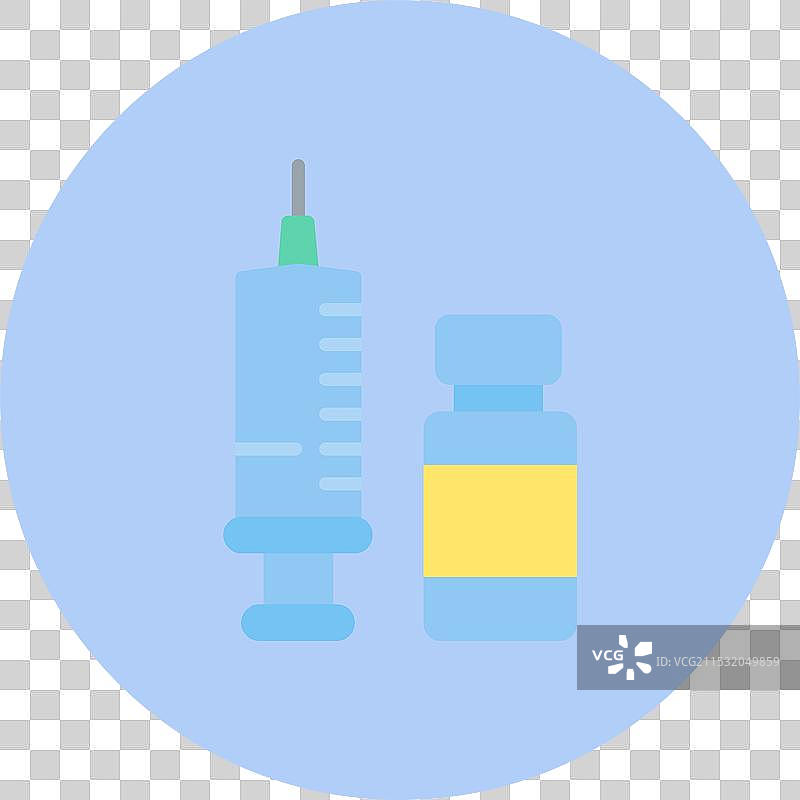 疫苗扁平圆形图标图片素材