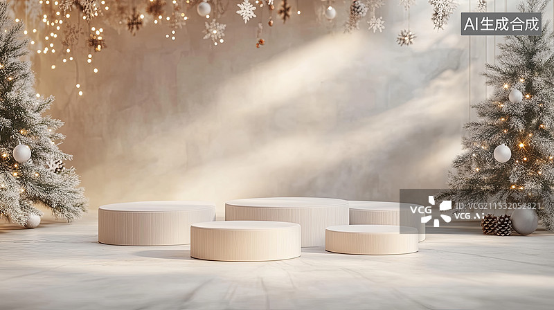 【AI数字艺术】冬季假日产品展示图片素材