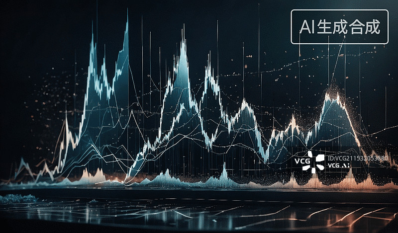 【AI数字艺术】金融数据波动图图片素材