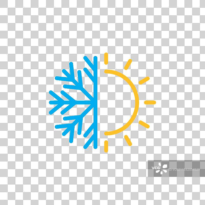 冷热温度图标集，太阳与凉爽图片素材