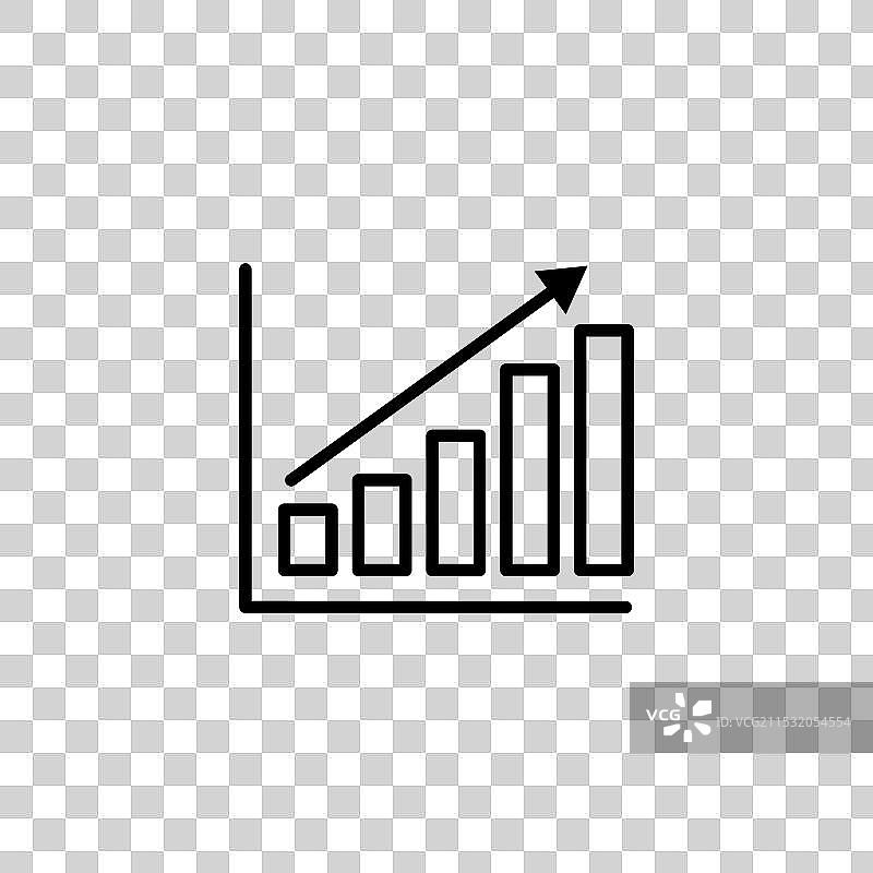 改进图标集，上升的图表和质量图片素材