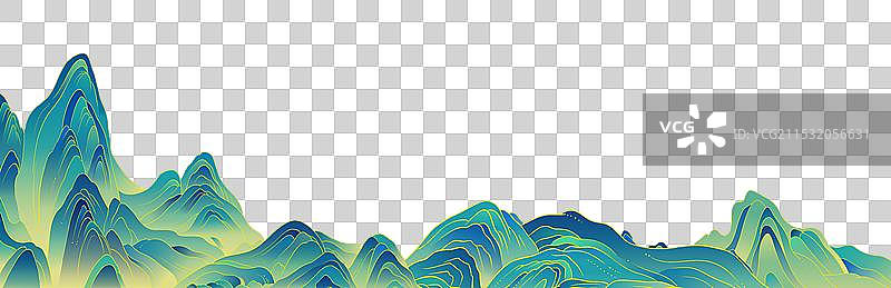 国潮风千里江山元素图片素材