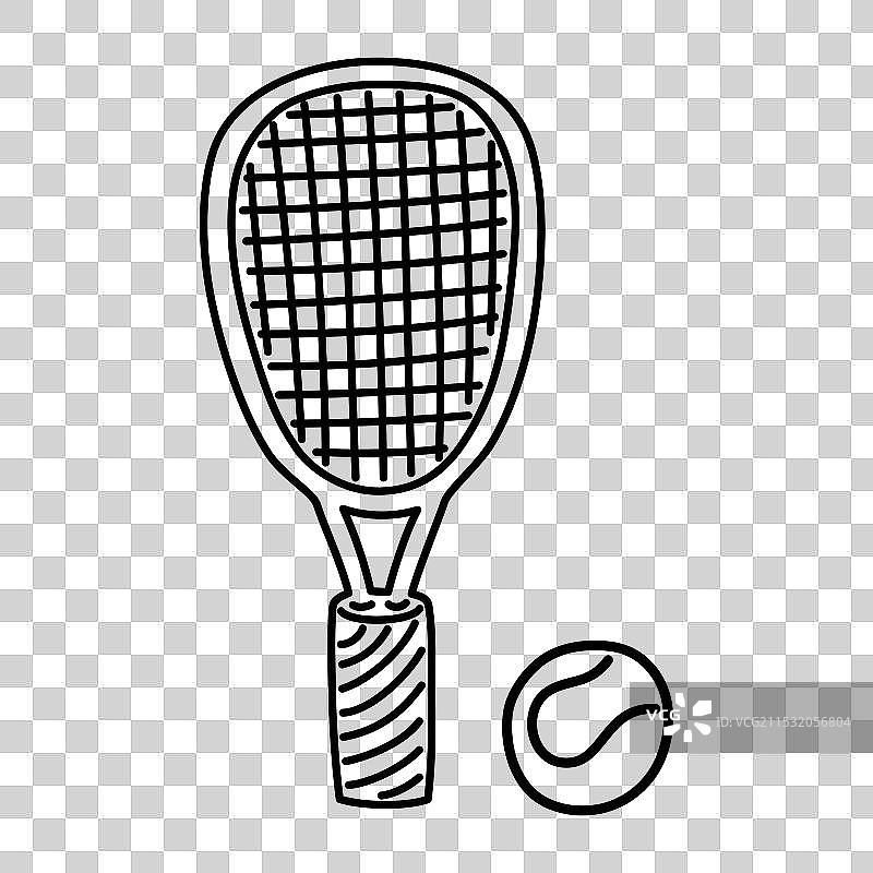 网球拍和球的轮廓图片素材