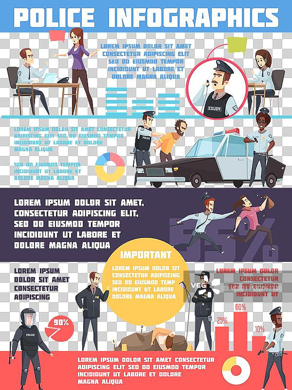 警察信息图表布局图片素材