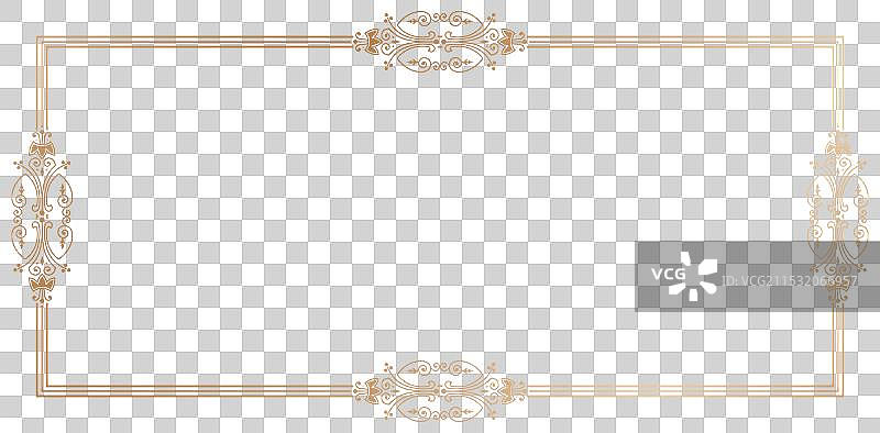 古董金色框架装饰设计孤立图案图片素材