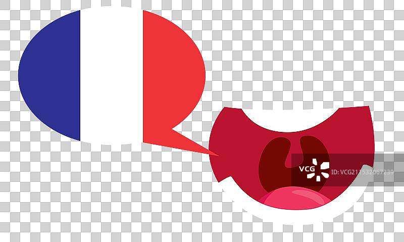 说法语的嘴巴卡通设计图片素材