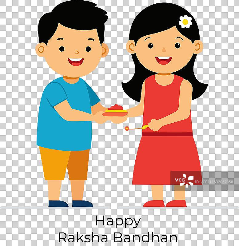 快乐的拉克沙班丹印度节日图片素材