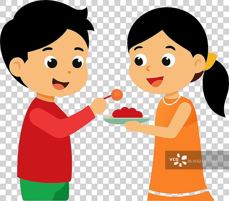 快乐的拉克沙班丹印度节日图片素材