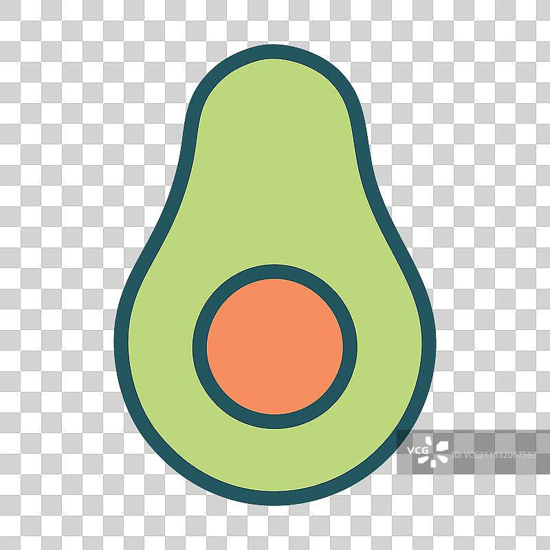 白色背景上的鳄梨扁平图标图片素材