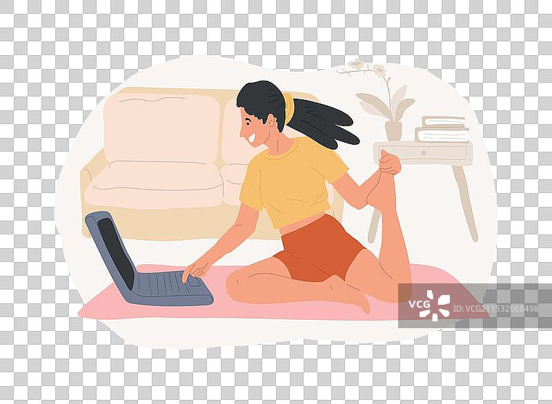 孤立的瑜伽卡通人物图片素材