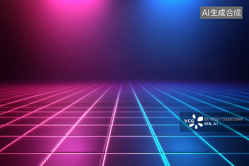 【AI数字艺术】蓝红比赛对决霓虹背景图片素材
