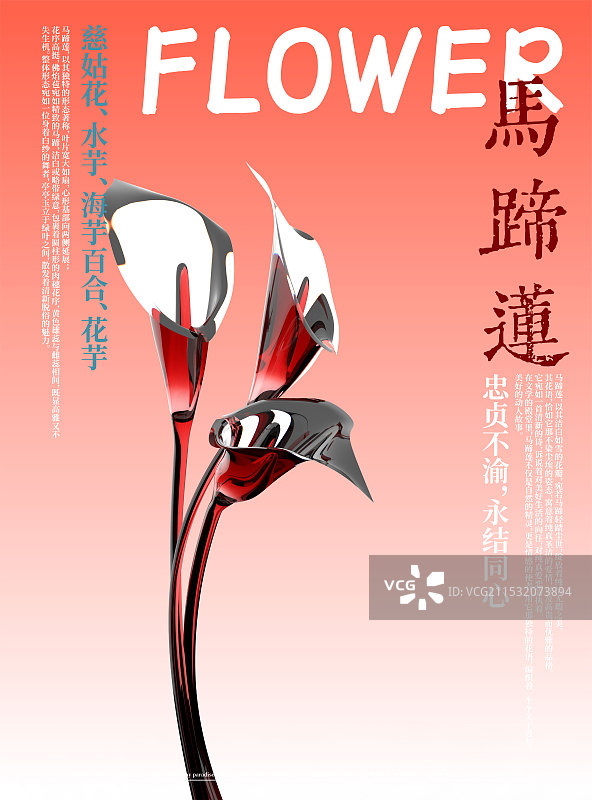 3D花卉马蹄莲设计海报图片素材