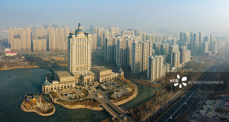 沧州市 运河区 阿尔卡迪亚国际酒店 黄河西路 地标 航拍图片素材