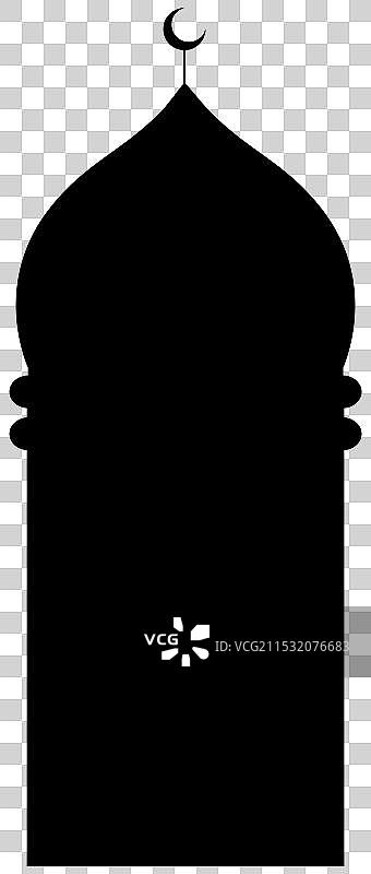 阿拉伯建筑清真寺黑色剪影图片素材