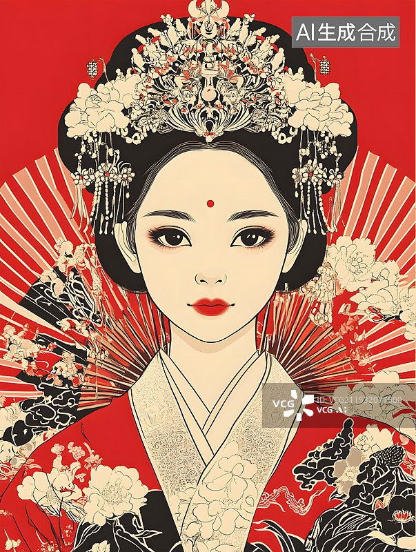 【AI数字艺术】古风人物造型插画图片素材