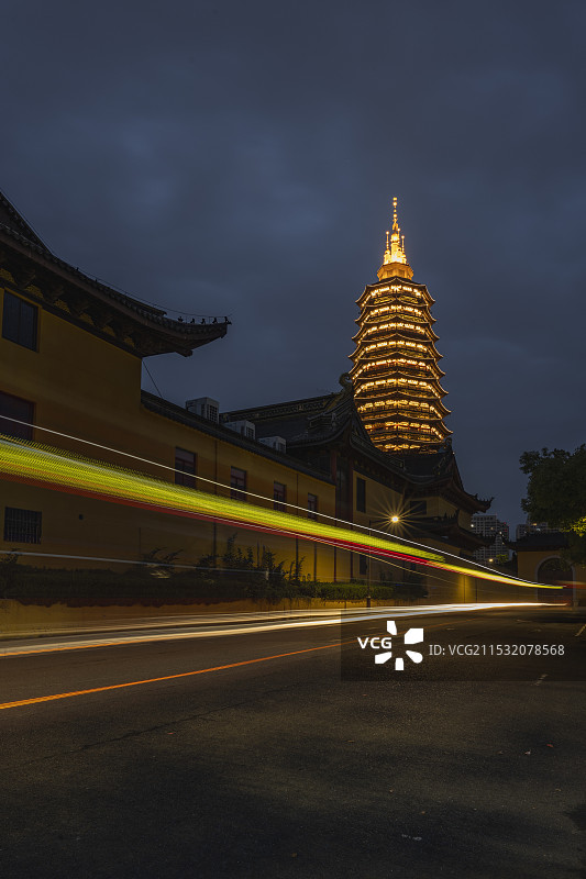 常州天宁寺夜景图片素材