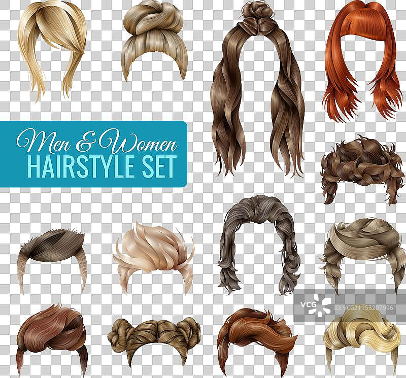 逼真的发型套装图片素材