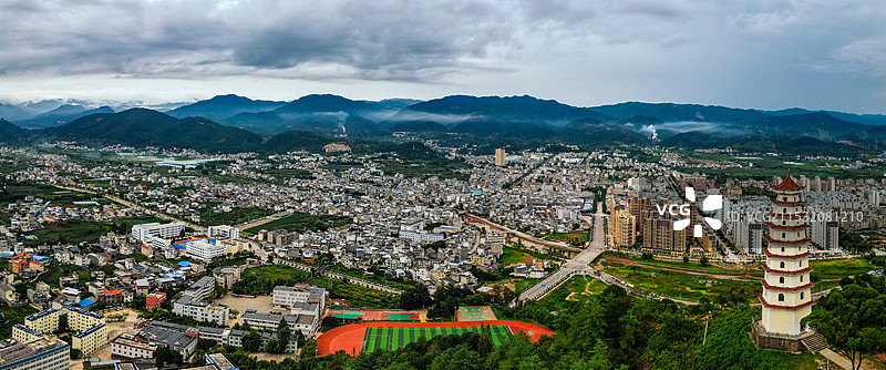永平县 寿佛寺 博南镇 岑秀公园 博南路 航拍图片素材