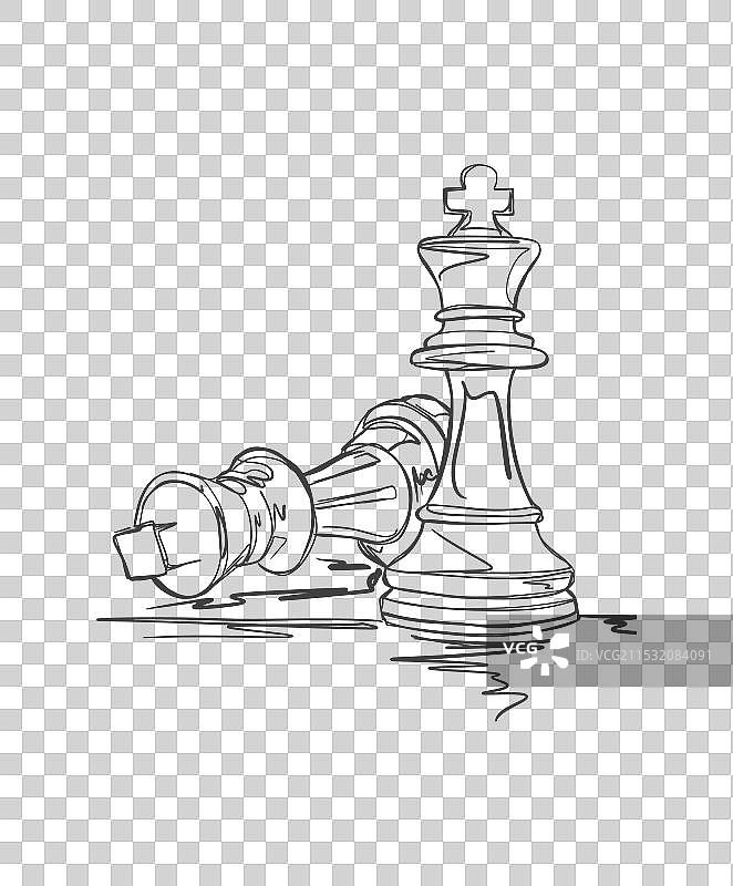 棋王站在倒下的对手上图片素材