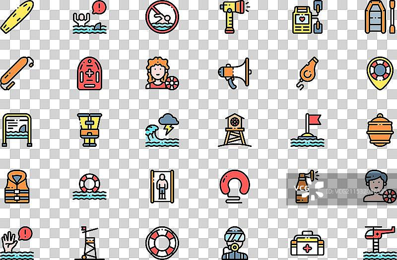 救生员图标集合是一个图片素材