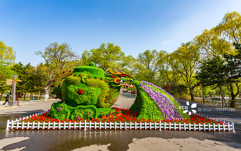 辽宁省沈阳市北陵公园花坛图片素材