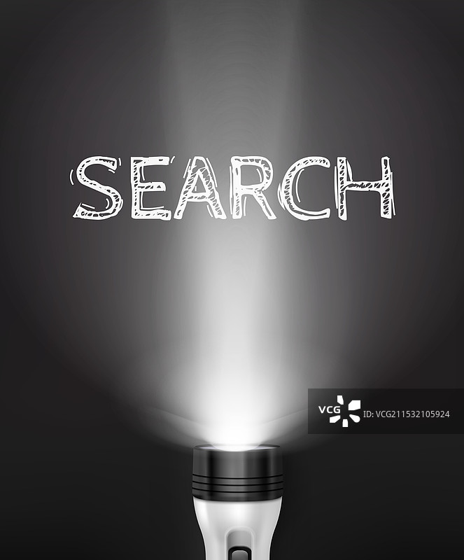 逼真的手电筒搜索概念图片素材