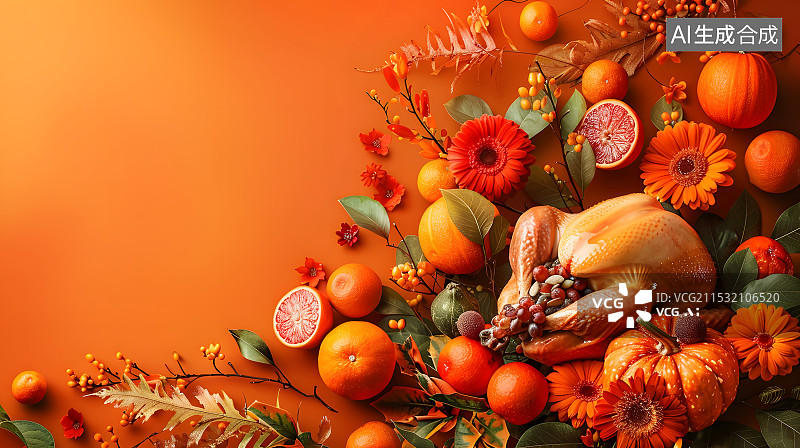 【AI数字艺术】感恩节节日主题背景图片素材