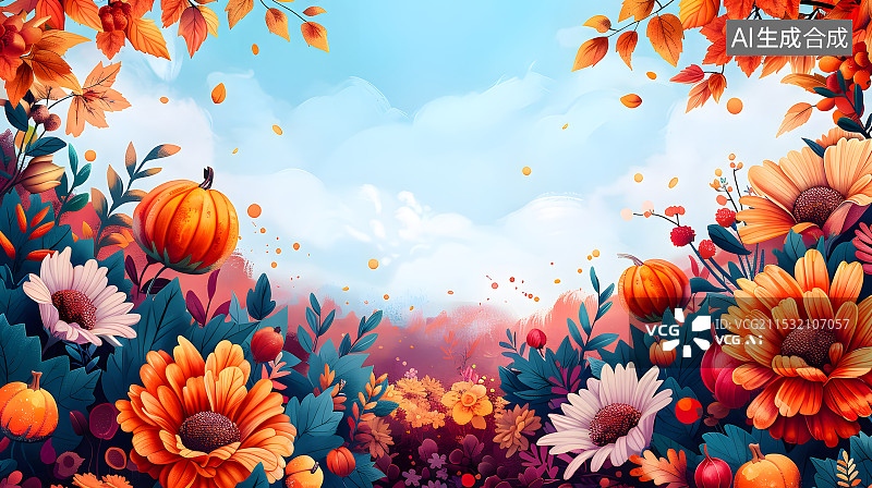 【AI数字艺术】感恩节节日主题背景图片素材