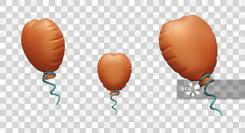 一组不同大小的孤立气球图片素材