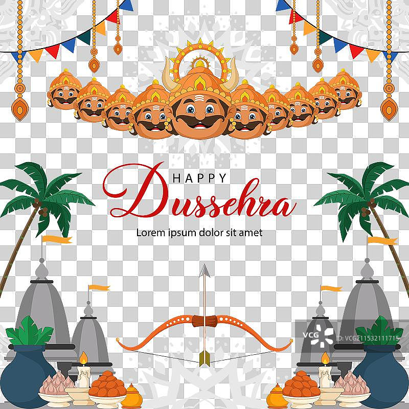 快乐的杜塞拉节背景图片素材