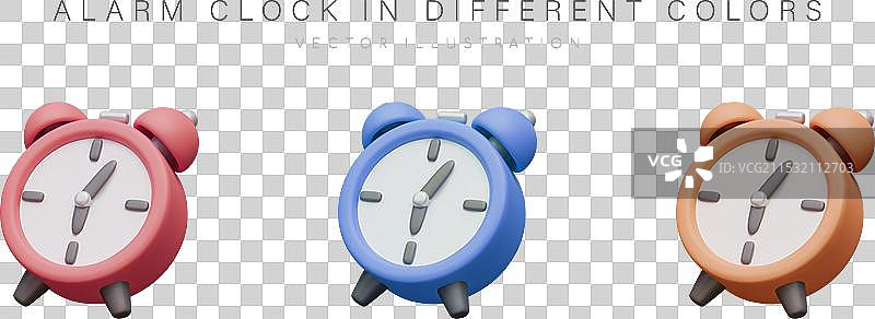 卡通风格的复古闹钟图片素材