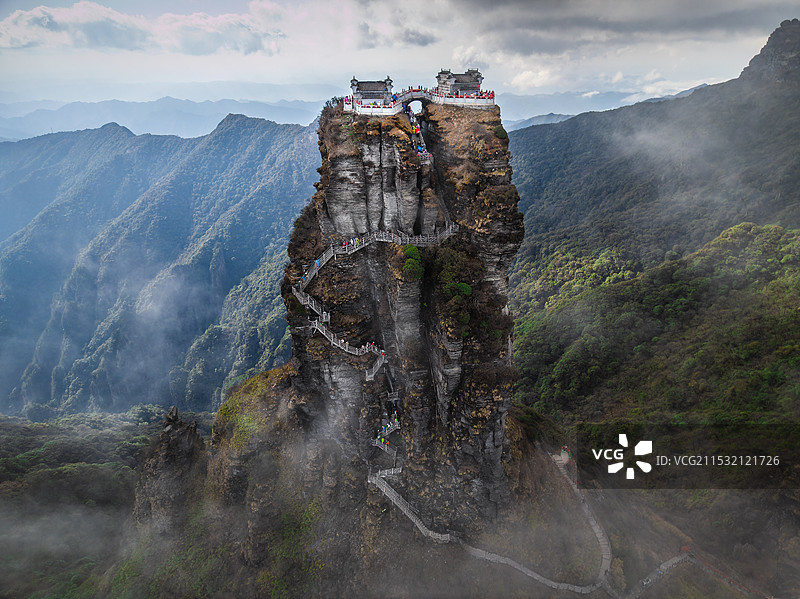 贵州铜仁市梵净山红云金顶自然风光图片素材