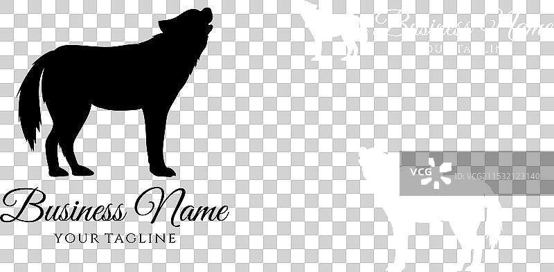 狐狸、吉娃娃和狼的剪影标志图片素材