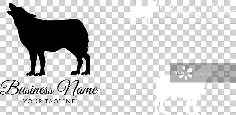 狐狸、吉娃娃和狼的剪影标志图片素材